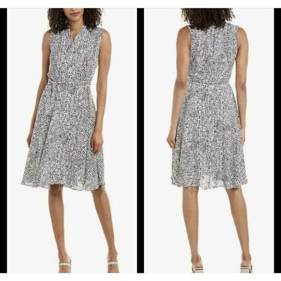 Nanette Lepore Women’s Sleeveless Tie Waist Animal Print Flare Dress Size 6 - Picture 4 of 7